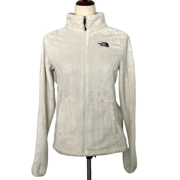 The North Face Fleece Jacket Zipper Pockets Full Zip Cream Color Size Small - Picture 3 of 13